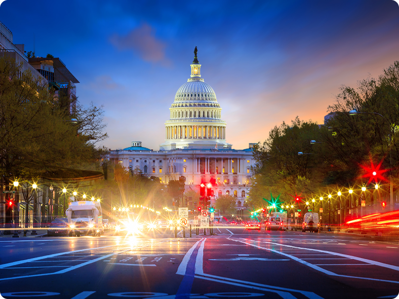 The US Capitol Building at Night